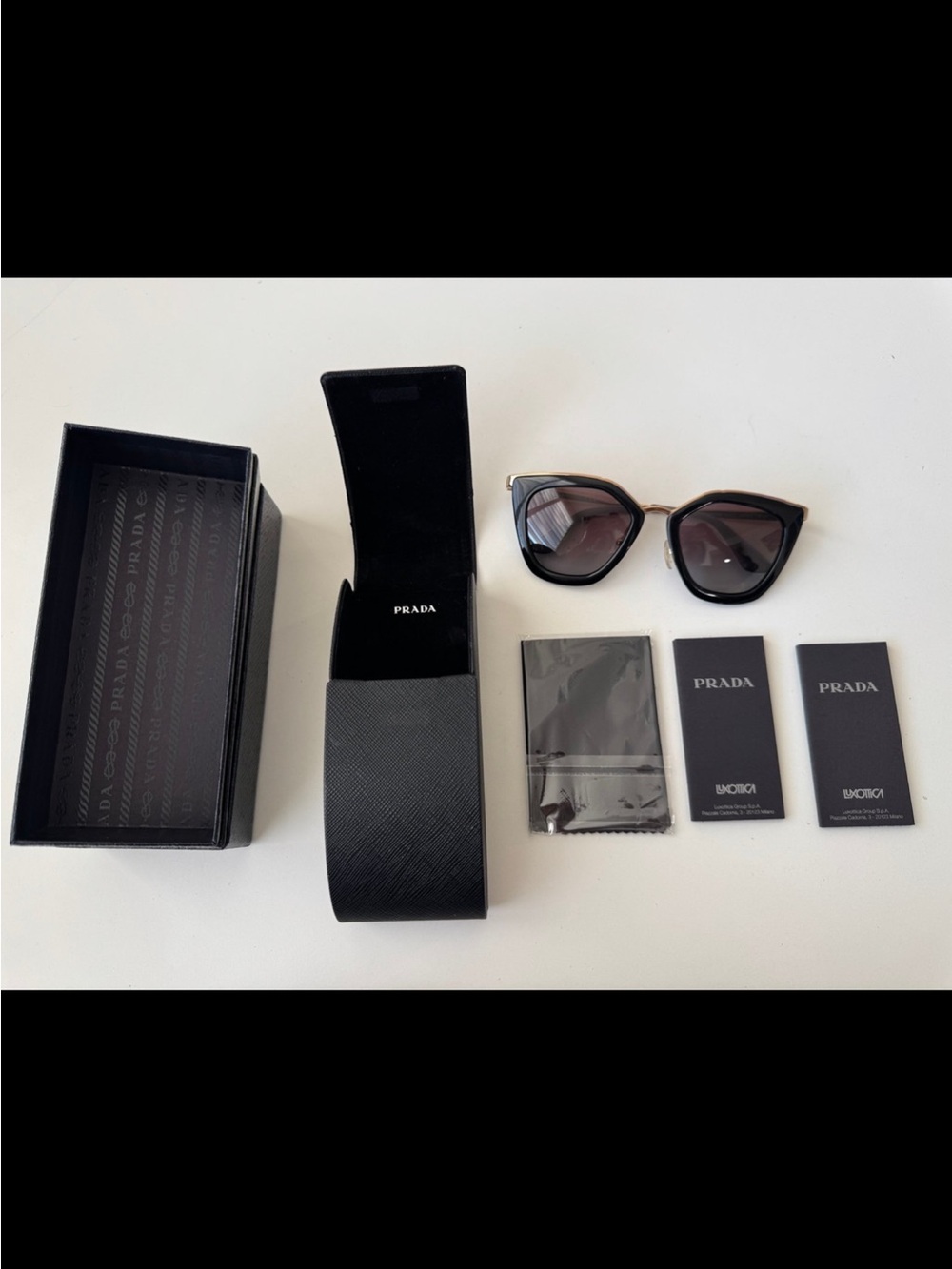 Prada Women's Black Cinema SPR 53S Cat-Eye Sunglasses LIKE NEW